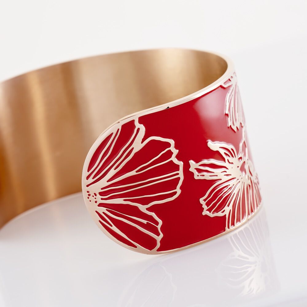 Bracelet Jonc Willem Acier Rose Smalto Rouge - Bracelets joncs Femme | Marc Orian