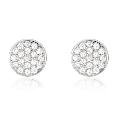 Boucles D'oreilles Puces Argent Blanc Victorin Oxydes De Zirconium - Puces Femme | Marc Orian