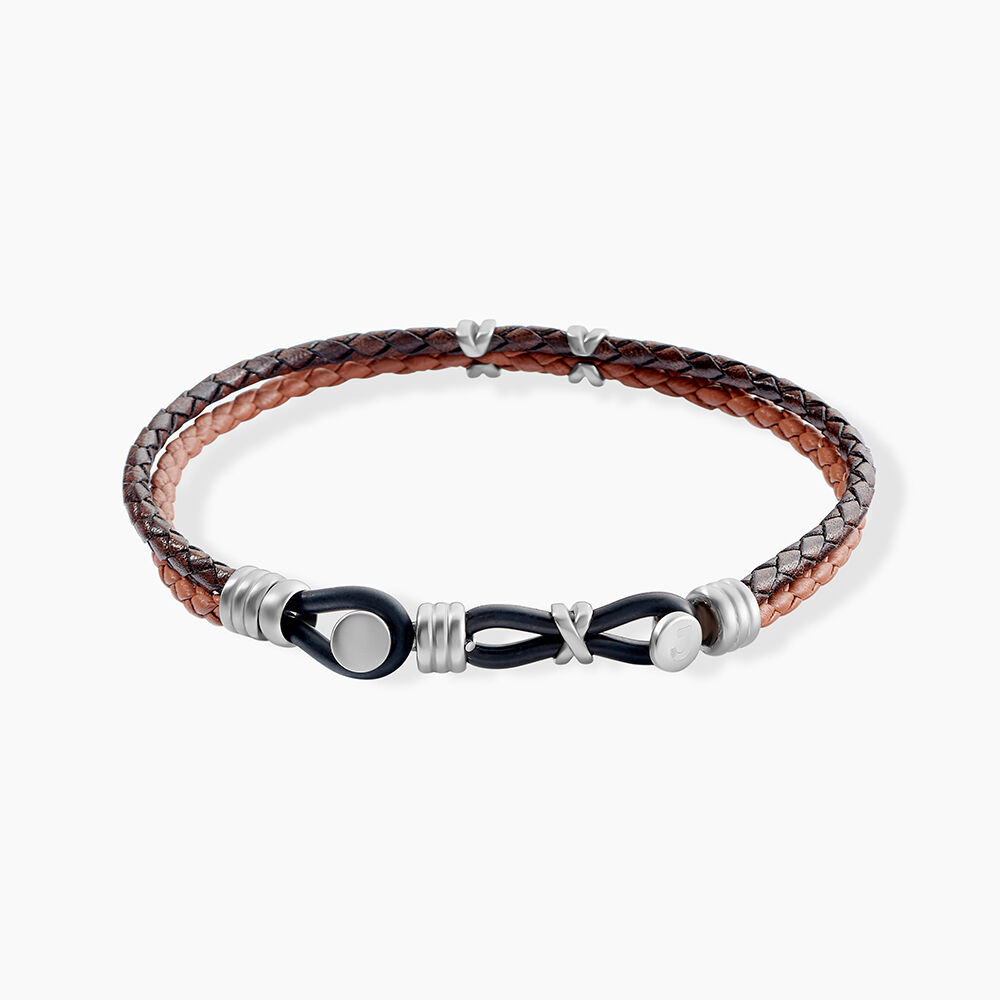 Bracelet Jourdan Colibri Acier Marron - Bracelets cuir Homme | Marc Orian
