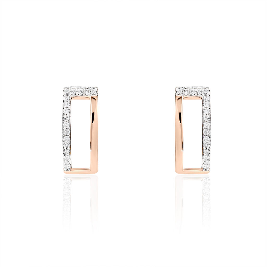 Boucles D'oreilles Puces Charlie Or Rose Diamant - Puces Femme | Marc Orian