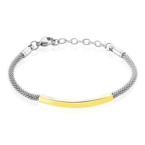 Bracelet Aedan Maille Popcorn Acier Bicolore - Bracelets cha&icirc;nes Femme | Marc Orian