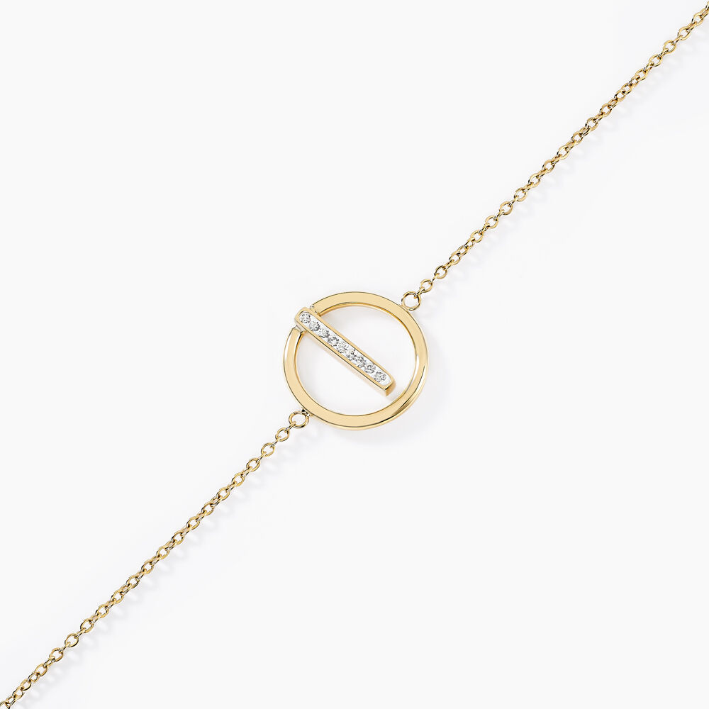 Bracelet Acier Dor&eacute; Cristaux - Bracelets cha&icirc;nes Femme | Marc Orian