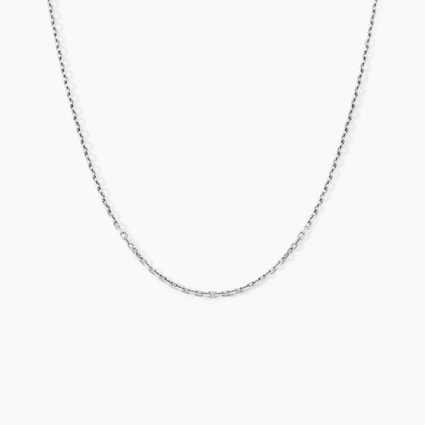 Chaîne Igoa Maille Forçat Diamantee Or Blanc - Chaines Famille | Marc Orian