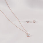 Boucles D'oreilles Puces Kadidjatou Or Rose Oxyde De Zirconium - Puces Famille | Marc Orian