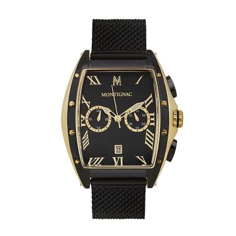 Montre Montignac Tonneau Chrono Noir - Montres &eacute;tanches Homme | Marc Orian
