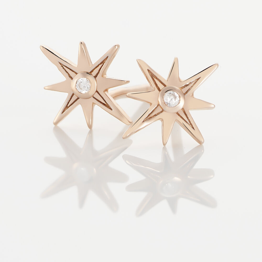 Boucles D'oreilles Puces Maelya Argent Rose Oxyde De Zirconium - Puces Femme | Marc Orian