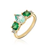 Bague Huffie Plaqu&eacute; Or Jaune Pierre D'imitation - Bijoux fantaisie Femme | Marc Orian