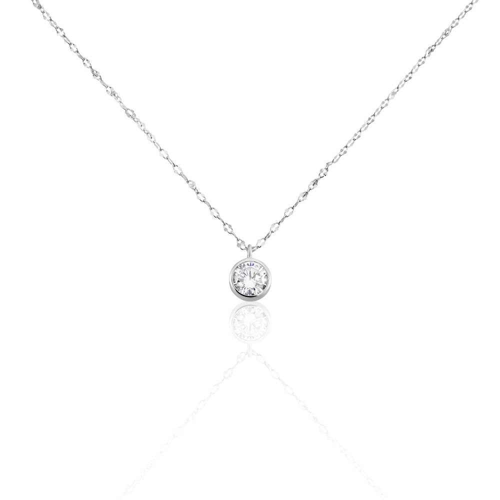 Collier Jaclyn Argent Blanc Oxyde De Zirconium - Colliers solitaires Femme | Marc Orian
