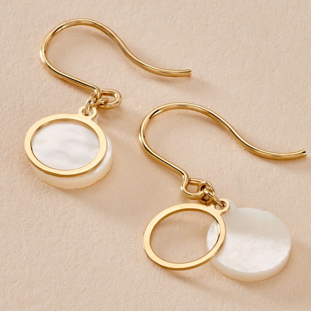 Boucles D'oreilles Pendantes Naïade Or Jaune Nacre - Boucles d'oreilles Pendantes Femme | Marc Orian