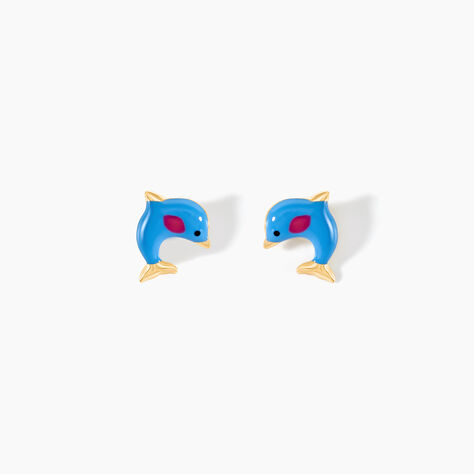 Boucles D'oreilles Puces Flipper Dauphin Or Jaune - Puces Enfant | Marc Orian