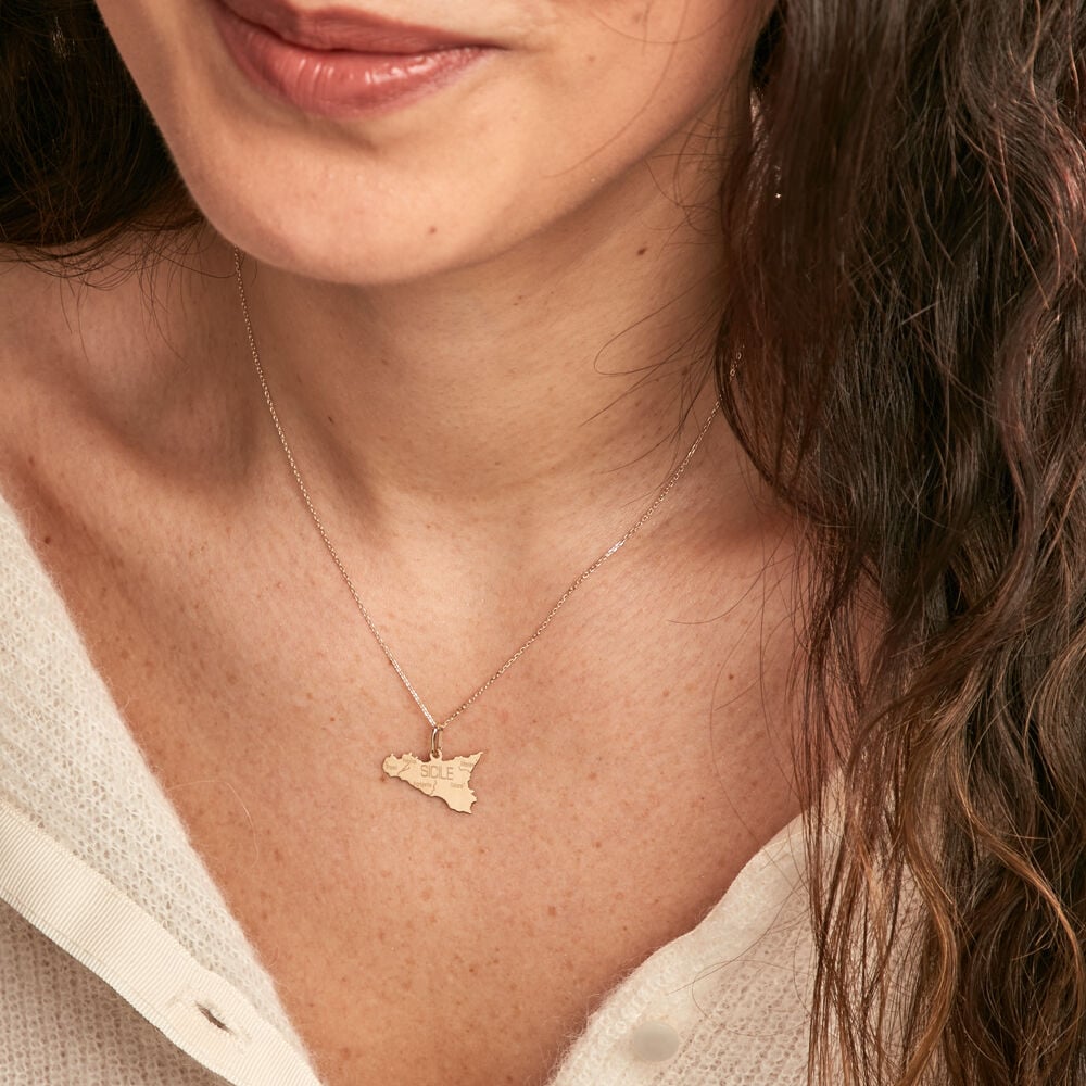 Pendentif Gaietana Sicile Or Jaune - Pendentifs Famille | Marc Orian