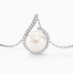 Collier Lucinda Or Blanc Perle De Culture Et Oxyde De Zirconium - Colliers avec pierres Femme | Marc Orian