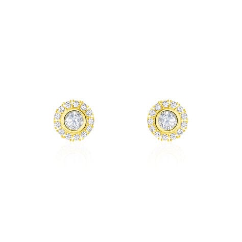Boucles D'oreilles Or Jaune Vallie Oxydes - Puces Femme | Marc Orian