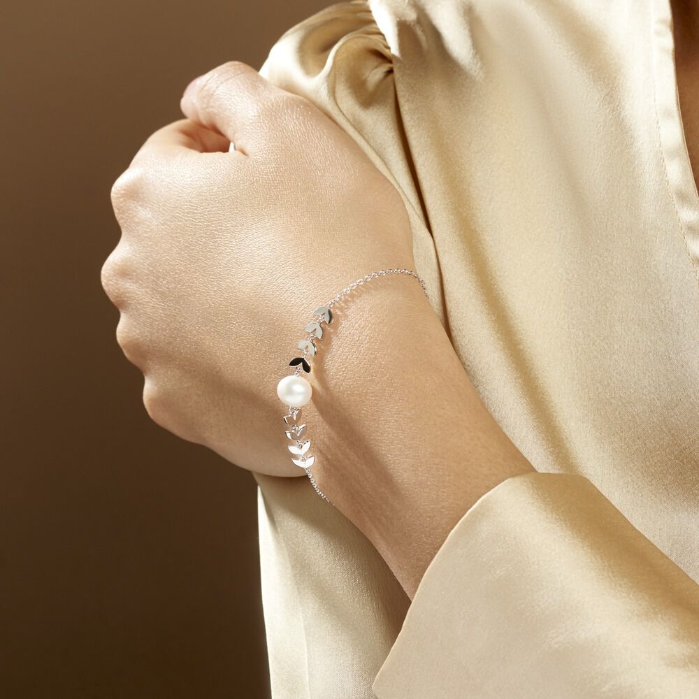 Bracelet Giacobbe Argent Blanc Perle De Culture -  Femme | Marc Orian