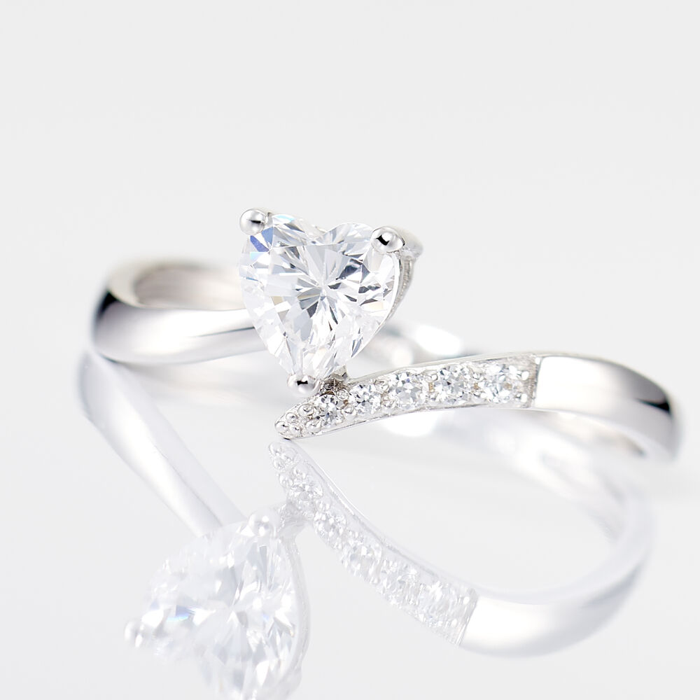 Bague Eva Or Blanc Oxyde De Zirconium - Solitaires Femme | Marc Orian
