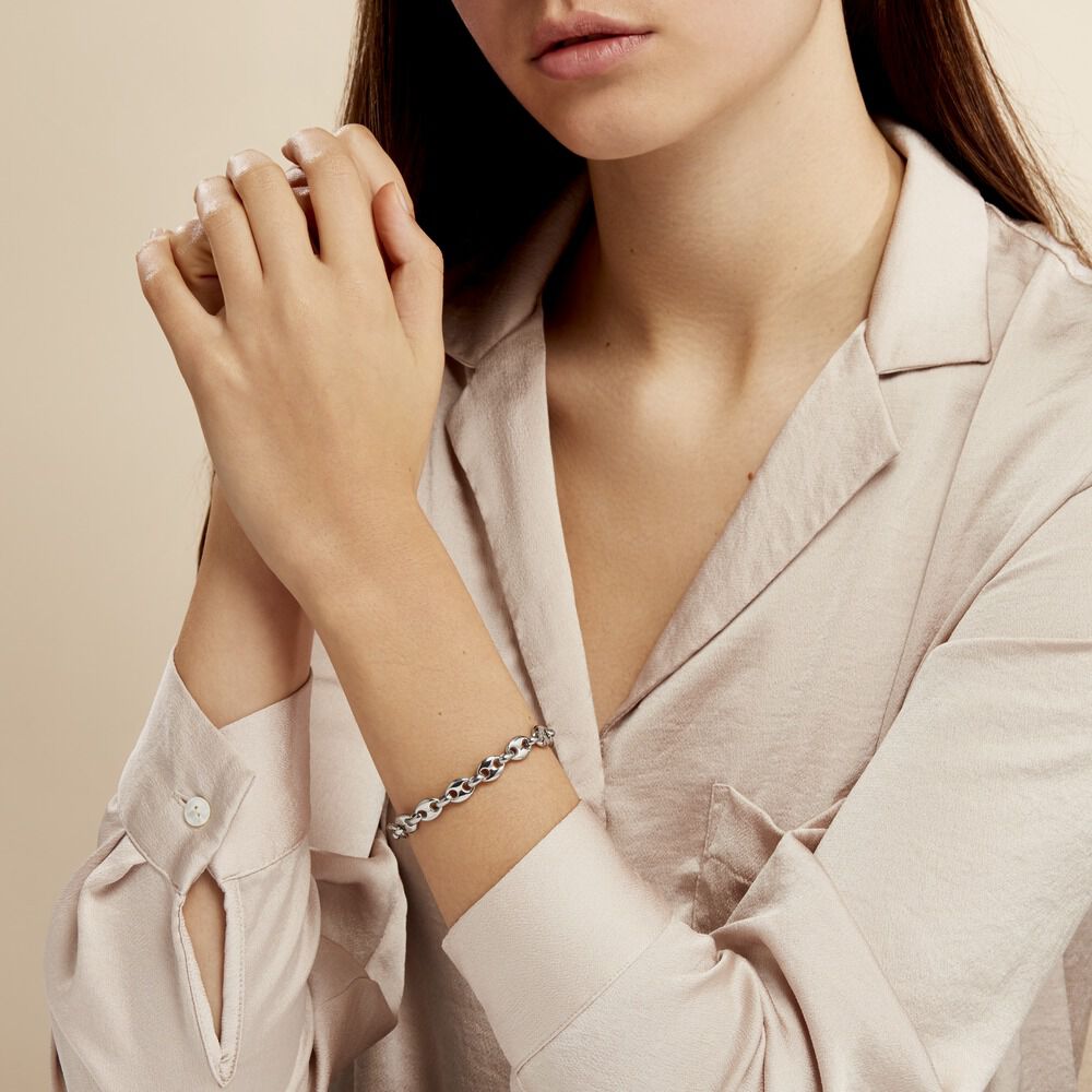 Bracelet Cadia Acier Blanc - Bracelets mailles Homme | Marc Orian