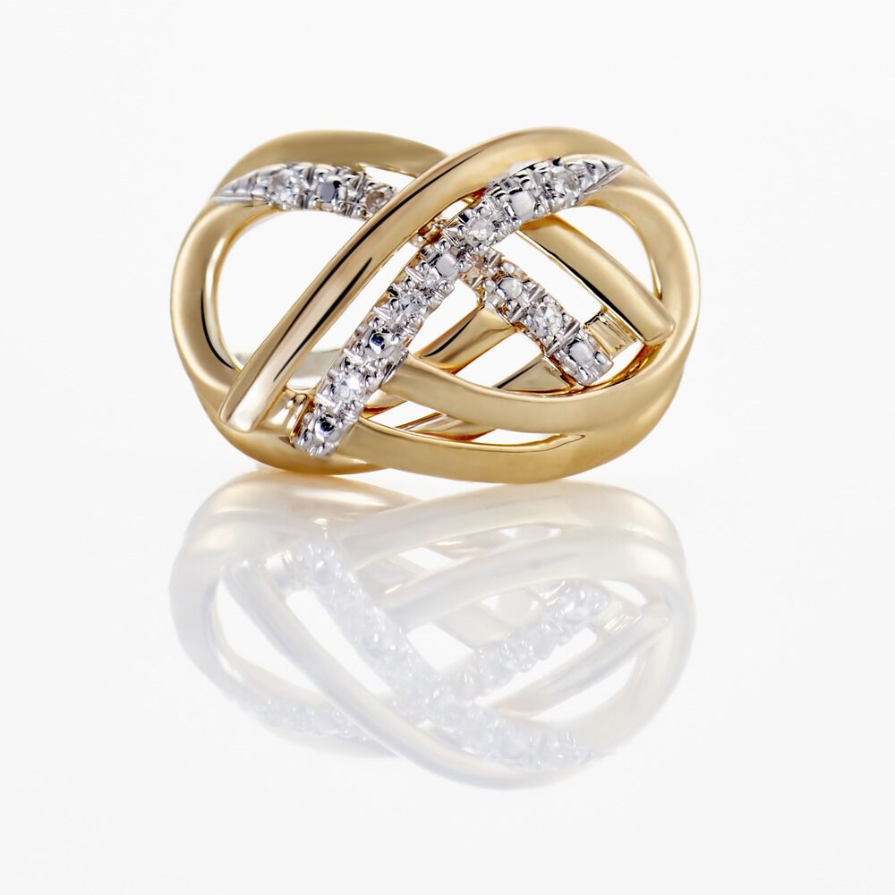 Boucles D'oreilles Puces Marilynn Or Bicolore Diamant Blanc -  Femme | Marc Orian