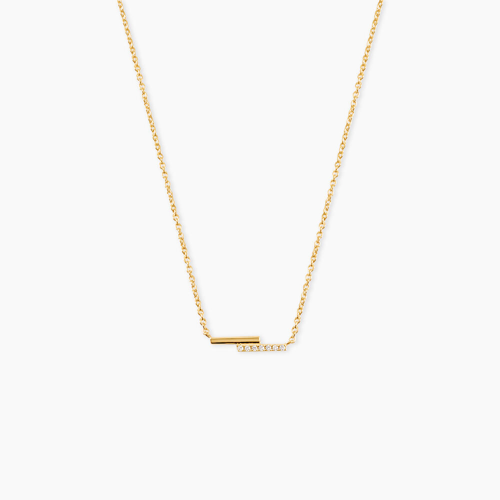 Collier Gallienne Argent Dor&eacute; A L'Or 750/1000 Oxyde De Zirconium - Colliers avec pierres Femme | Marc Orian