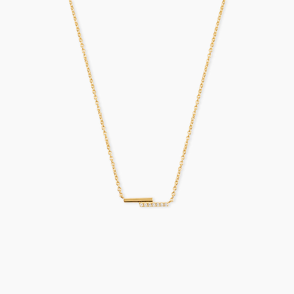 Collier Gallienne Argent Dor&eacute; A L'Or 750/1000 Oxyde De Zirconium - Colliers avec pierres Femme | Marc Orian