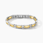 Bracelet Jourdan Wild Acier Blanc Et Jaune - Bracelets cha&icirc;nes Homme | Marc Orian