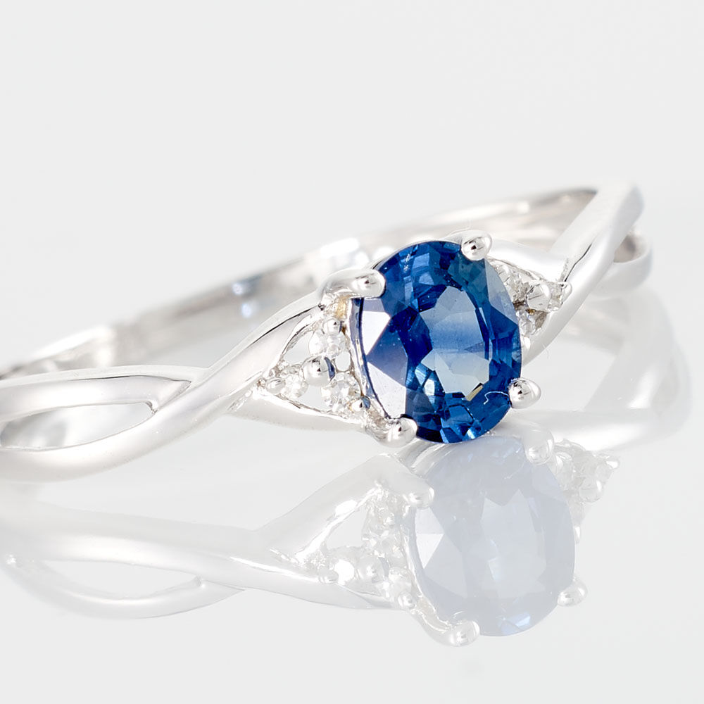 Bague Cassie Or Blanc Saphir Et Diamant - Solitaires Femme | Marc Orian