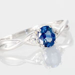 Bague Cassie Or Blanc Saphir Et Diamant - Solitaires Femme | Marc Orian