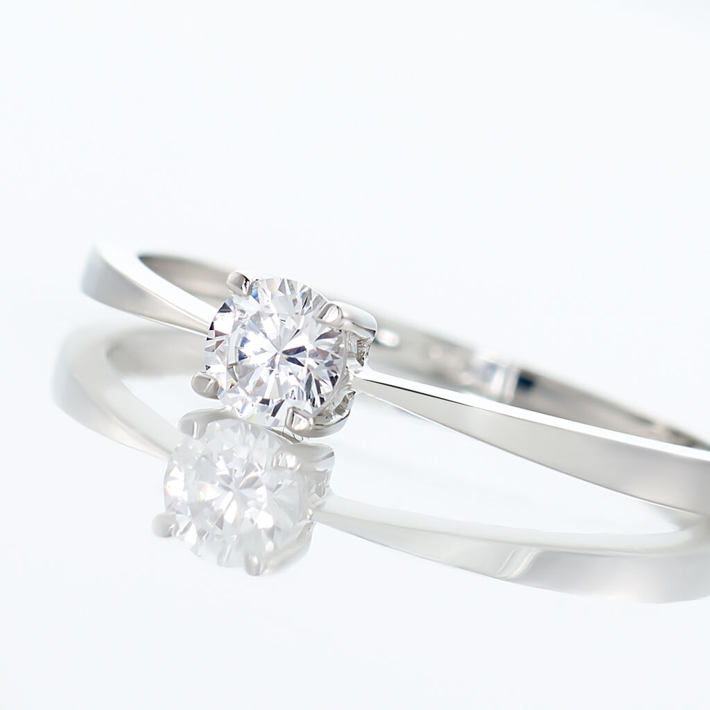 Bague Solitaire Abriel Or Blanc Oxyde De Zirconium - Bagues Solitaire Femme | Marc Orian