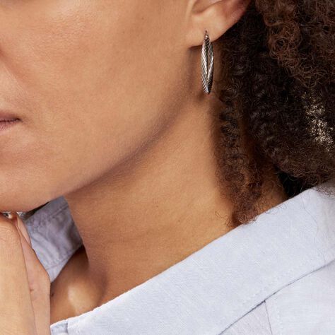 Créoles Acier Gris Pascau - Boucles d'oreilles Créoles Femme | Marc Orian