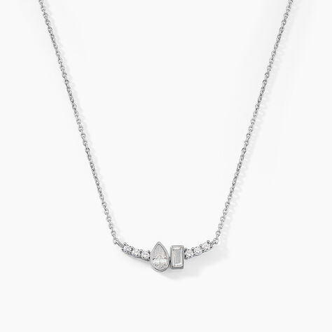 Collier Dua Argent Blanc Oxyde De Zirconium - Colliers avec pierres Femme | Marc Orian