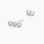Boucles D'oreilles Puces Janys Argent Blanc Oxyde De Zirconium - Puces Femme | Marc Orian
