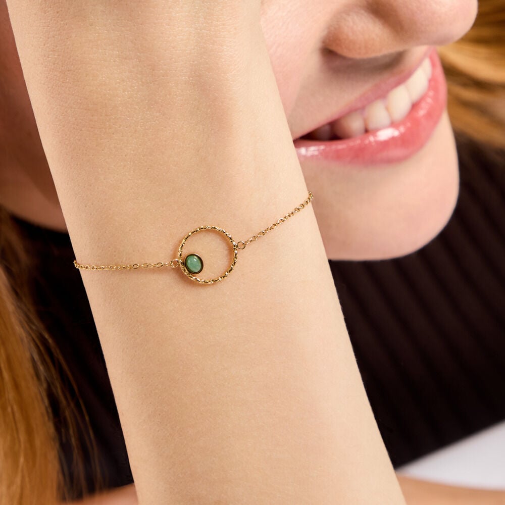 Bracelet Aurore Acier Dor&eacute; Amazonite - Bracelets cha&icirc;nes Femme | Marc Orian