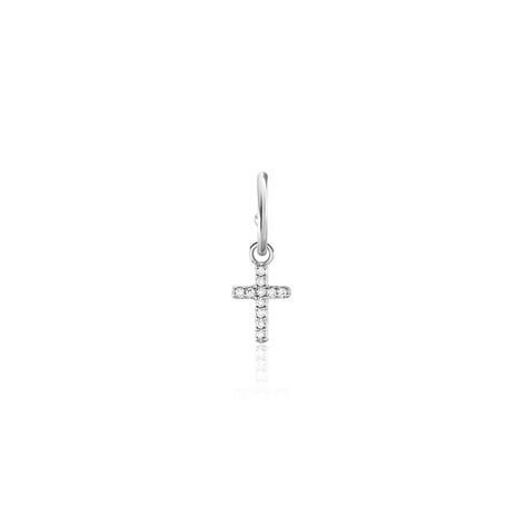 Cr&eacute;ole Unitaire Argent Blanc Donelle Oxyde De Zirconium - Piercings d'oreilles Femme | Marc Orian