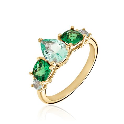 Bague Huffie Plaqué Or Jaune Pierre D'imitation - Bagues avec pierre Femme | Marc Orian