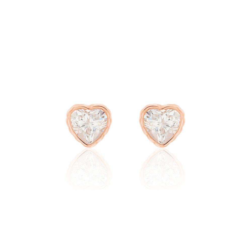 Boucles D'oreilles Puces Kadidjatou Or Rose Oxyde De Zirconium - Puces Famille | Marc Orian
