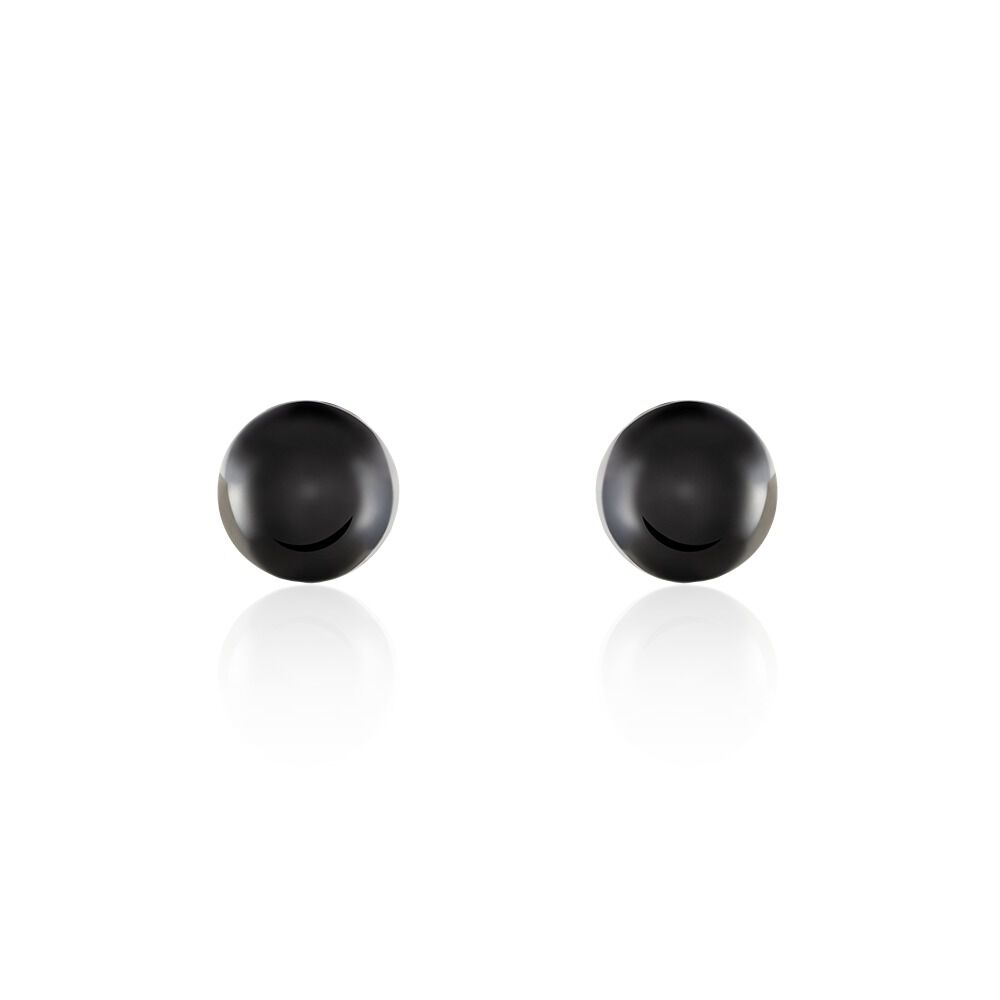 Boucles D'oreilles Puces Orbe Argent Blanc Céramique - Puces Femme | Marc Orian