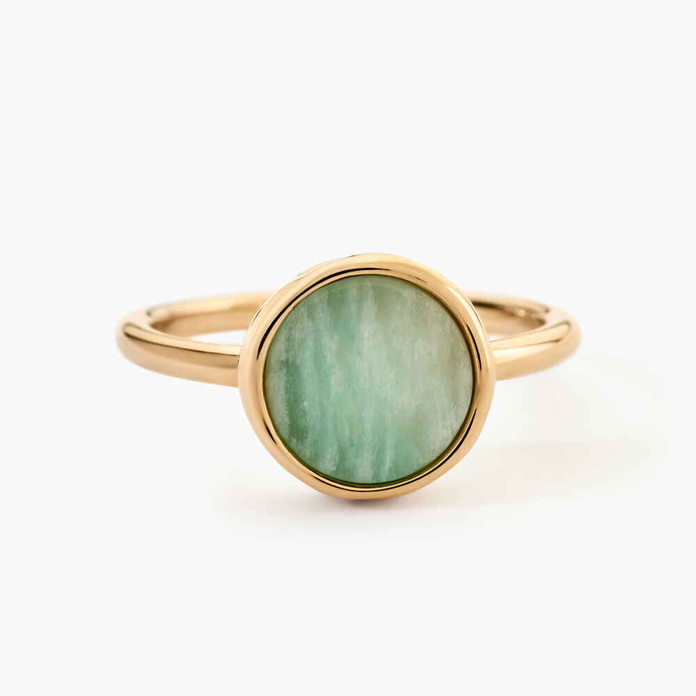 Bague Plaqu&eacute; Or Neassa Amazonite - Bagues de promesse Femme | Marc Orian