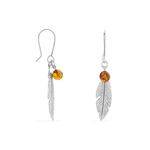 Boucles D'oreilles Pendantes Argent Blanc Adriane Ambres - Boucles d'oreilles pampille Femme | Marc Orian