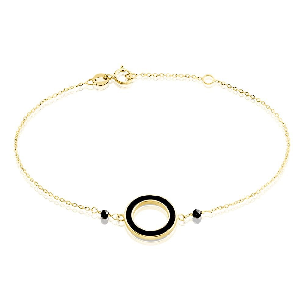 Bracelet L'incessante Or Jaune Onyx Spinelle - Bracelets cha&icirc;nes Femme | Marc Orian