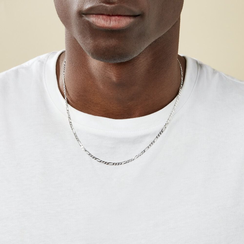 Chaîne Vivian Maille Alternee 1/3 Argent Blanc - Chaines Homme | Marc Orian