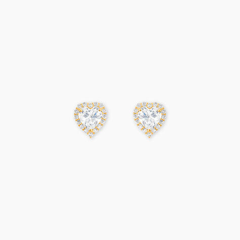 Boucles D'oreilles Puces Aymane Or Jaune Oxyde De Zirconium - Puces Famille | Marc Orian
