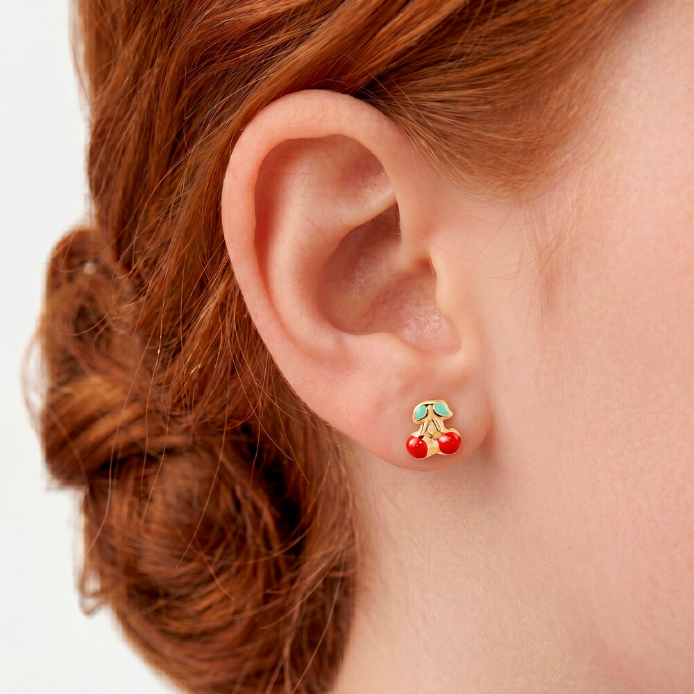 Boucles D'oreilles Puces Or Jaune Helicie Email - Puces Enfant | Marc Orian