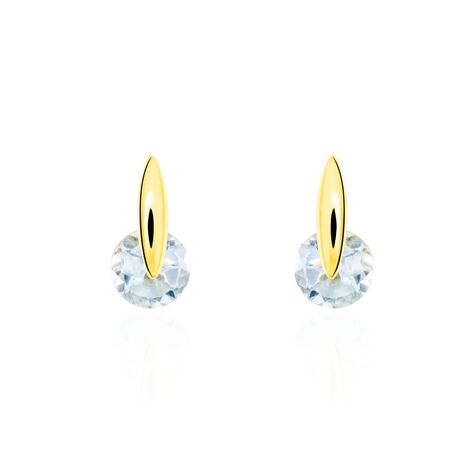 Boucles D'oreilles Puces Or Jaune Bleuet Topazes - Clous d'oreilles Femme | Marc Orian