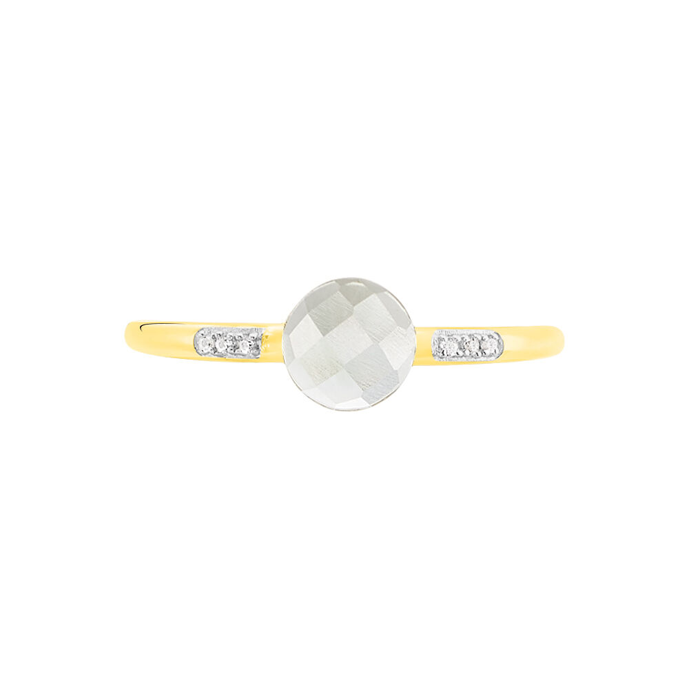 Bague Bonbon Or Jaune Prasiolite Et Oxyde De Zirconium - Bagues avec pierre Femme | Marc Orian