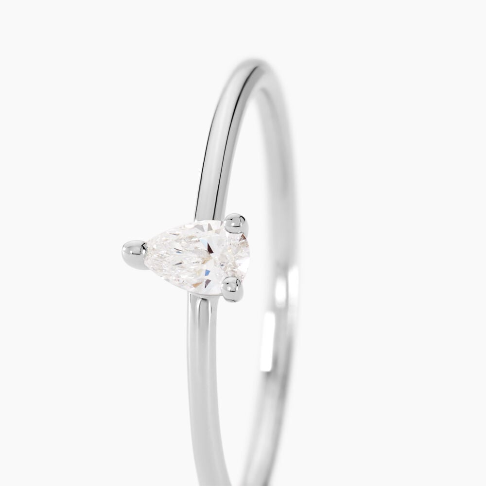 Bague Marsha Argent Blanc Diamant Synth&eacute;tique - Solitaires Femme | Marc Orian