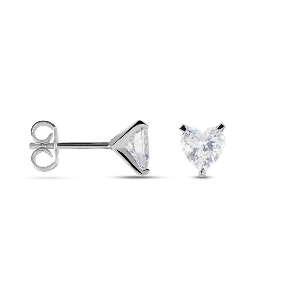 Boucles D'oreilles Puces Argent Blanc Schull Oxydes De Zirconium - Puces Femme | Marc Orian