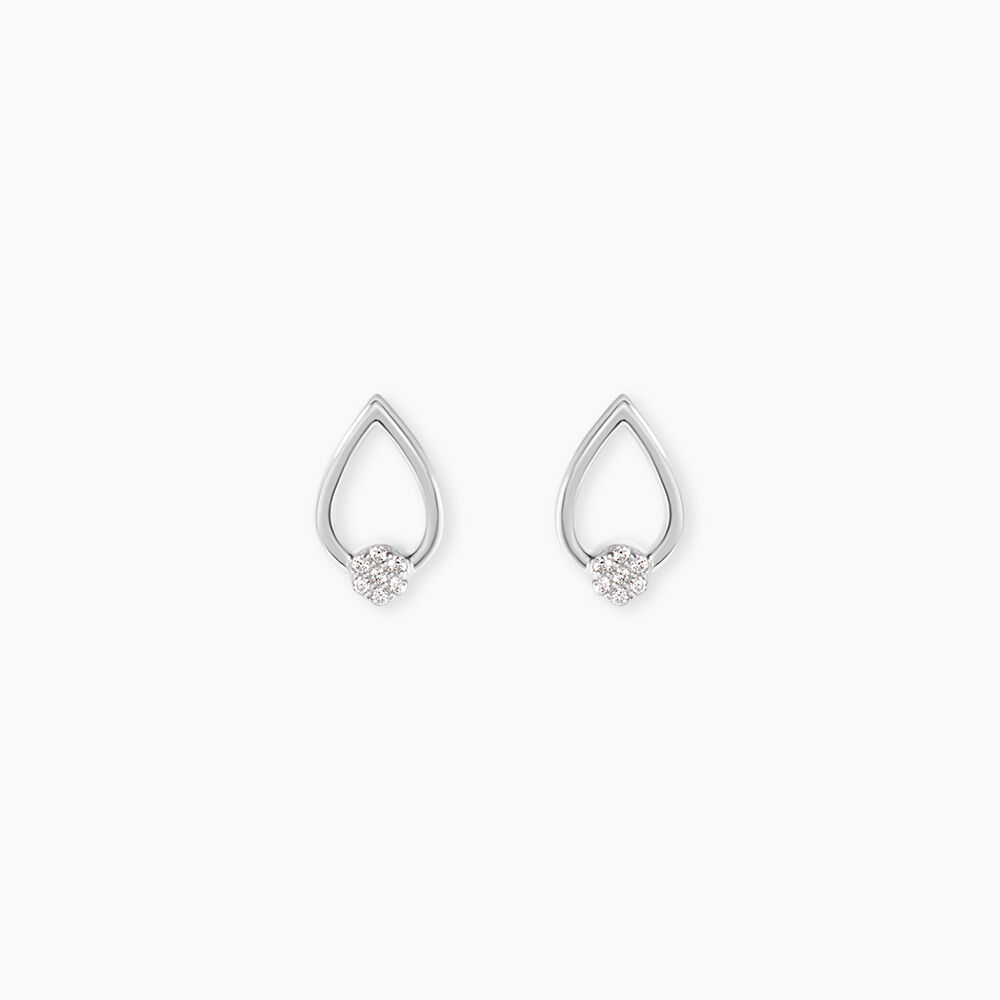 Boucles D'Oreilles Puces Cantara Argent Blanc Oxyde De Zirconium - Puces Femme | Marc Orian