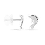 Boucles D'oreilles Puces Fulvie Dauphin 5 Or Blanc - Puces Femme | Marc Orian