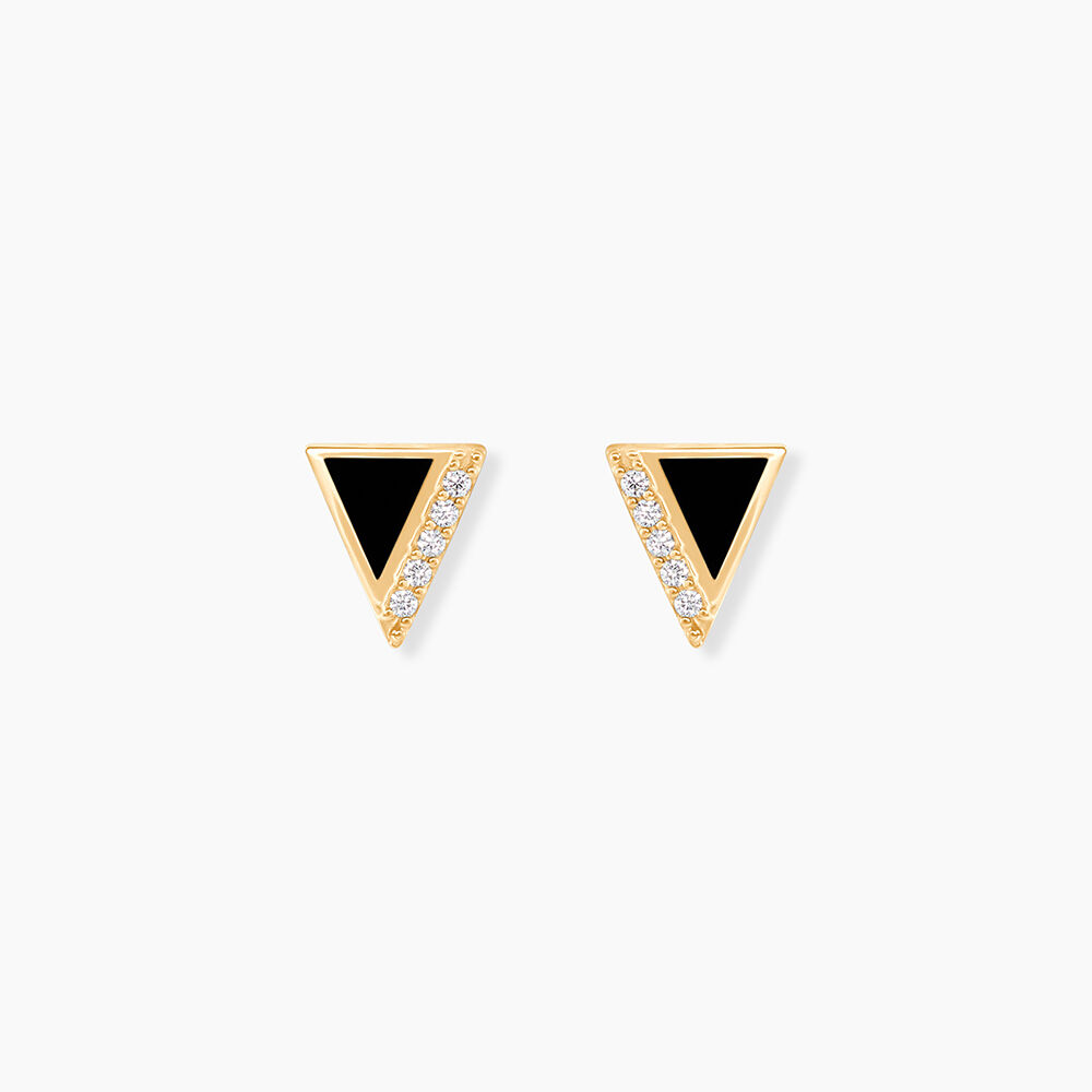Boucles D'oreilles Puces Seymour Or Jaune Oxyde De Zirconium - Puces Femme | Marc Orian