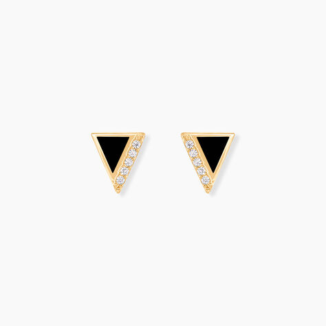 Boucles D'oreilles Puces Seymour Or Jaune Oxyde De Zirconium - Puces Femme | Marc Orian