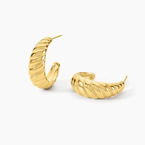 Créoles Marjo Acier Jaune - Créoles Femme | Marc Orian